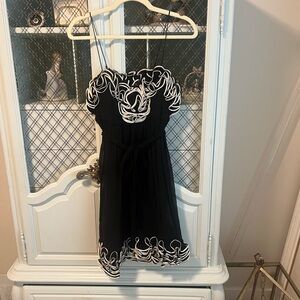 Elegant Black and White Cocktail Dress